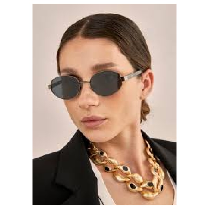 NALI Chunky chain necklace black dots